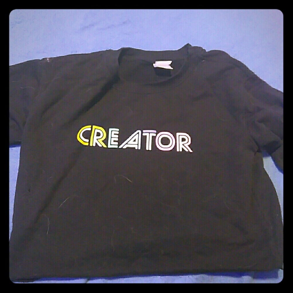 "creator" black sweater